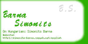 barna simonits business card